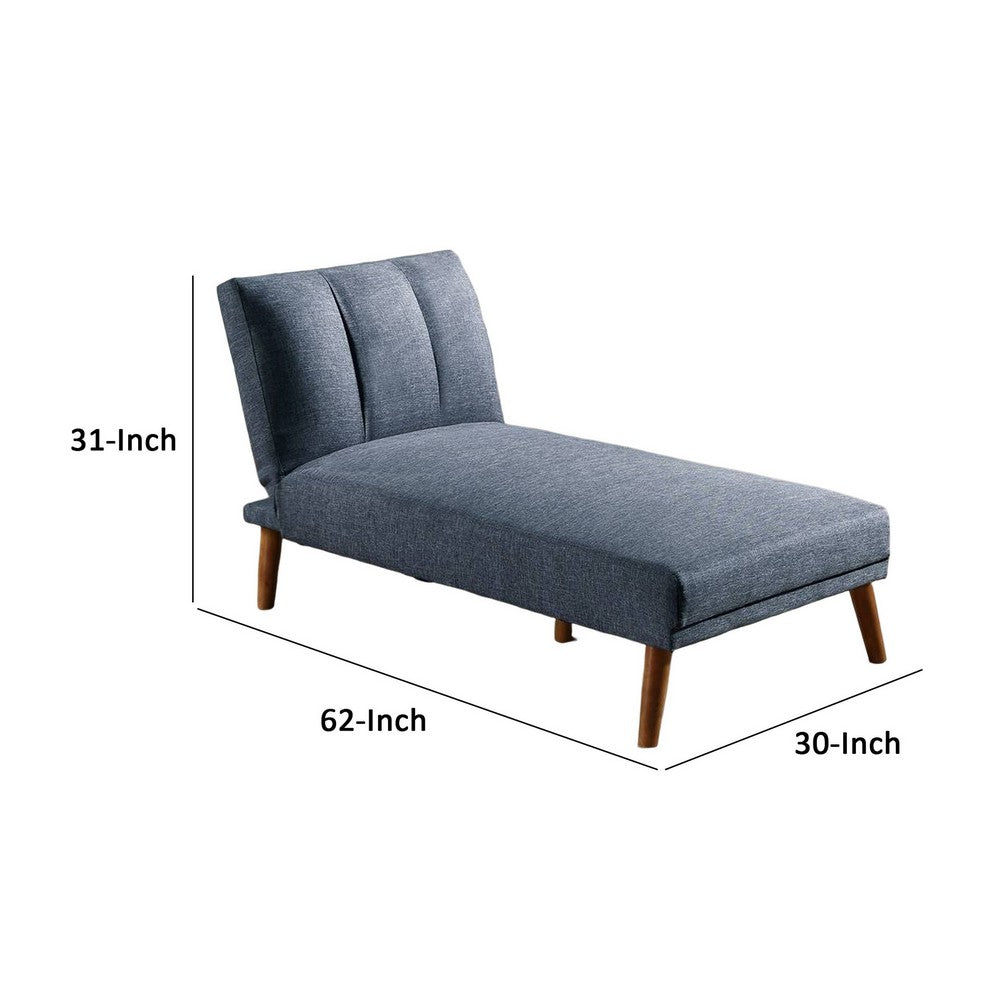 Dora 62 Inch Modern Adjustable Chaise Lounger with Channel Tufting, Blue - BM300292