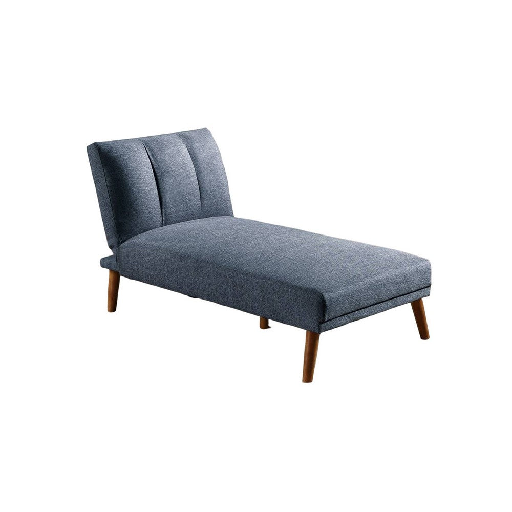 Dora 62 Inch Modern Adjustable Chaise Lounger with Channel Tufting, Blue - BM300292