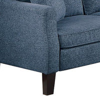 Gaia 2 Piece Sofa and Loveseat Set, 4 Throw Pillows, Cushioned Navy Blue - BM300302