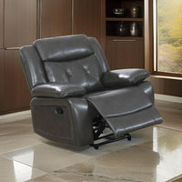 Nuna 40 Inch Power Recliner Chair with Manual Pull Tab, Taupe Faux Leather - BM300312