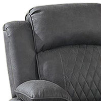 Seda 71 Inch Power Reclining Loveseat, Storage Console, Gray Faux Leather - BM300317