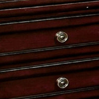 Uok 29 Inch Nightstand, Metal Handles, USB Charging Port, Dark Cherry Brown - BM300507