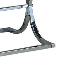 Gavin 24 Inch Side End Table, Mirrored Panels, Curved Crossed Base, Chrome  - BM300550