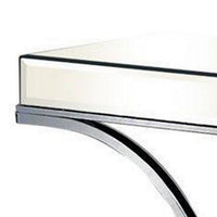 Gavin 48 Inch Sofa Console Table, Mirrored Panels, Crossed Frame, Chrome - BM300551