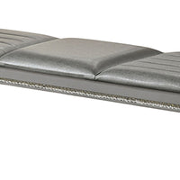 Sam 54 Inch Modern Upholstered Bench, Clear Acrylic Legs, Crystal Accents - BM300559