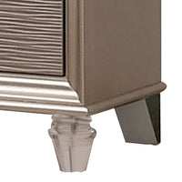 Jisoo 24 Inch Nightstand, 2 Drawers, Textured Drawer Panels, Gold Finish - BM300565