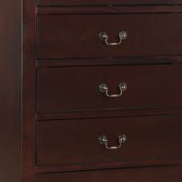 Ryla 48 Inch Tall Dresser Chest, 5 Drawers, Metal Handles, Solid Brown Wood - BM300571