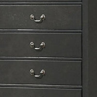 Ryla 48 Inch Tall Dresser Chest, 5 Drawers, Metal Handles, Solid Gray Wood - BM300574