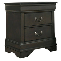 Ryla 24 Inch Nightstand, 2 Drawers, Solid Wood, Metal Drop Handles, Gray - BM300576