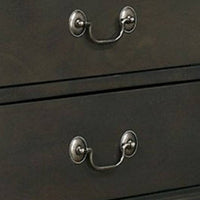 Ryla 24 Inch Nightstand, 2 Drawers, Solid Wood, Metal Drop Handles, Gray - BM300576