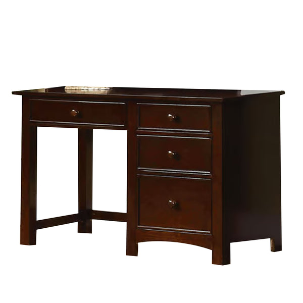 Gyla 48 Inch Modern Youth Desk, Solid Wood With Dark Espresso Brown Finish - BM300581