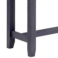 Eala 4 Piece Counter Height Table and Stool Set, Blue Wood, Gray Fabric - BM300631