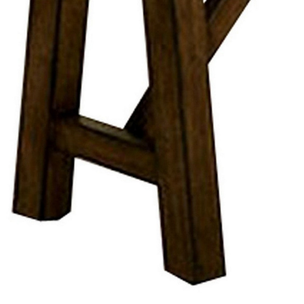 Naef 54 Inch Wood Dining Bench, Walnut Brown, Live Edges, Angled Legs  - BM300632