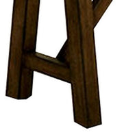 Naef 54 Inch Wood Dining Bench, Walnut Brown, Live Edges, Angled Legs  - BM300632