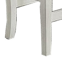 Rune 41 Inch Counter Height Bench, Off White Wood Base, Gray Padded Seat - BM300643