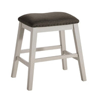 Rune 25 Inch Counter Height Wood Stool, Set of 2, Off White, Gray Seating - BM300644