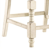 Swan 26 Inch Counter Height Chair, Set of 2, Gray Seat, Ivory Turned Legs - BM300663