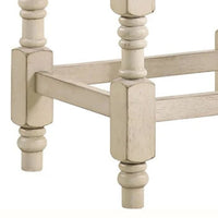 Swan 26 Inch Counter Height Stool, Set of 2, Gray Padded Seat, Turned Legs - BM300665