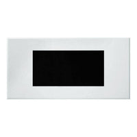 Pera 47 Inch Modern Coffee Table, Black Glass Insert, Geometric, White - BM300675