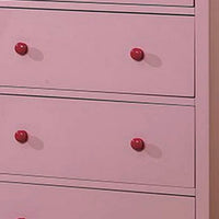 Zina 42 Inch Tall Dresser Chest, 5 Drawers, Striking Bow Accent, Warm Pink - BM300689