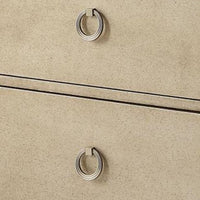 Leena 30 Inch Nightstand, Mirror Trim, 2 Gliding Drawers, Champagne Gold - BM300705