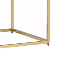 Bran 23 Inch Square Side End Table, Brown Wood, Gold Steel Base, 1 Drawer - BM300726