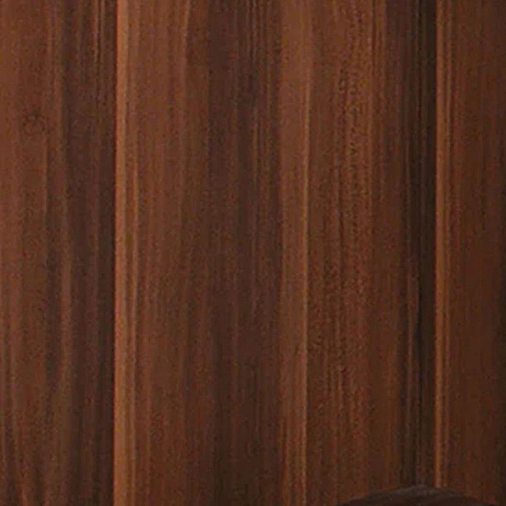 Liam 22 Inch Square Side End Table, Brown Wood, Pedestal Base, Glass Top - BM300738