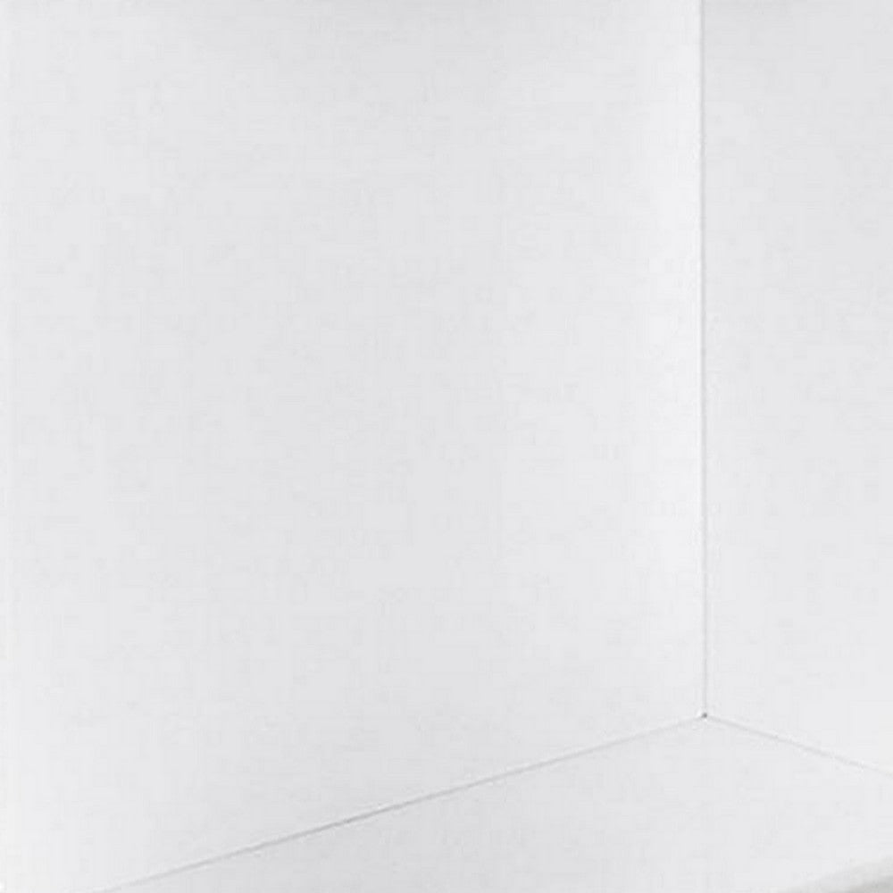 Liam 22 Inch Square Side End Table, White Wood, Pedestal Base, Glass Top - BM300741