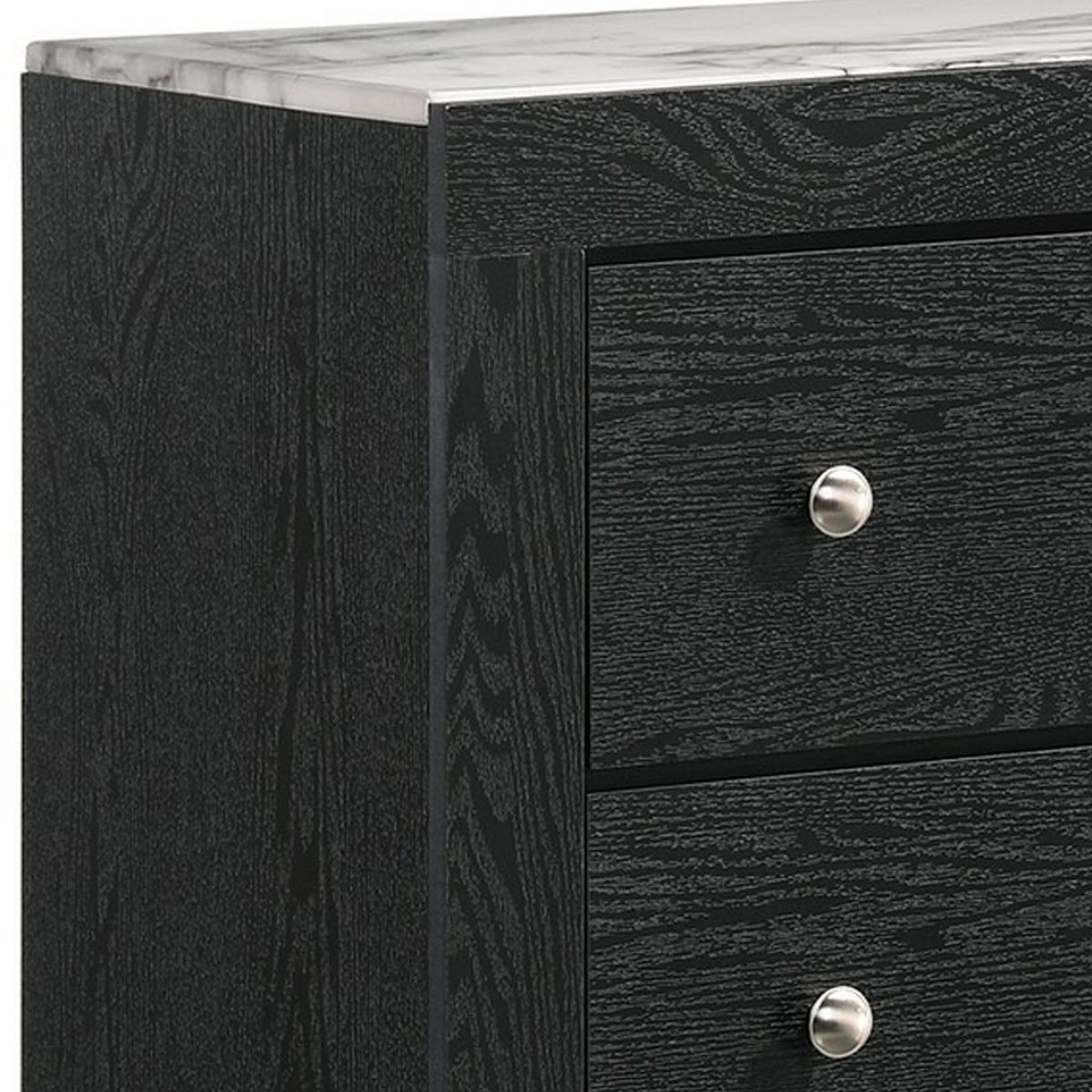 Benjara Yoh 47 Inch Tall 4 Drawer Dresser Chest with Marble Top, Metal Knobs, Black - BM300825 |Benzara.com Benjara Yoh 47 Inch Tall 4 Drawer Dresser Chest with Marble Top, Metal Knobs, Black - BM300825 |Benzara.com