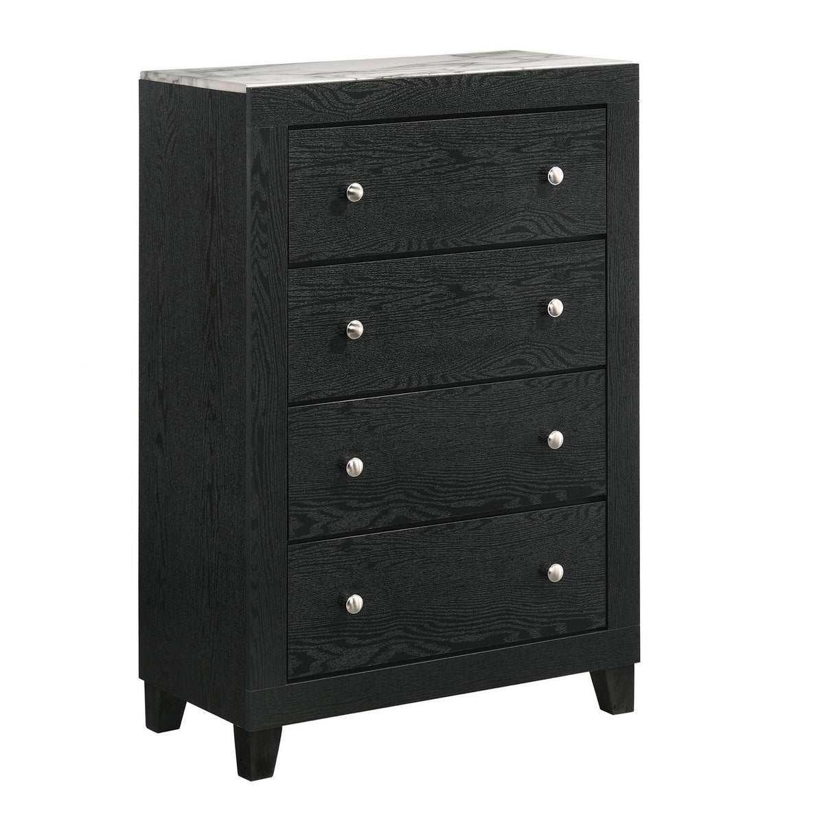 Benjara Yoh 47 Inch Tall 4 Drawer Dresser Chest with Marble Top, Metal Knobs, Black - BM300825 |Benzara.com Benjara Yoh 47 Inch Tall 4 Drawer Dresser Chest with Marble Top, Metal Knobs, Black - BM300825 |Benzara.com