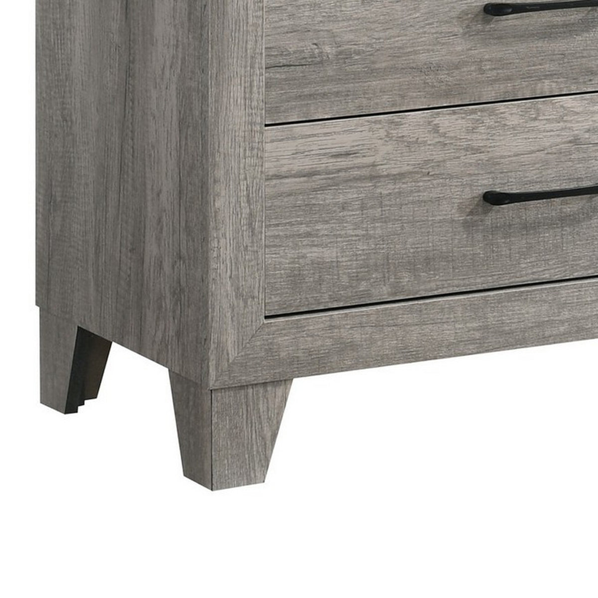 Isha 48 Inch 5 Drawer Tall Dresser Chest with Metal Handles, Driftwood Gray - BM300843