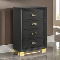 Nio 48 Inch Tall 4 Drawer Dresser Chest, Bracket Legs, Frame Handles, Gray - BM300866