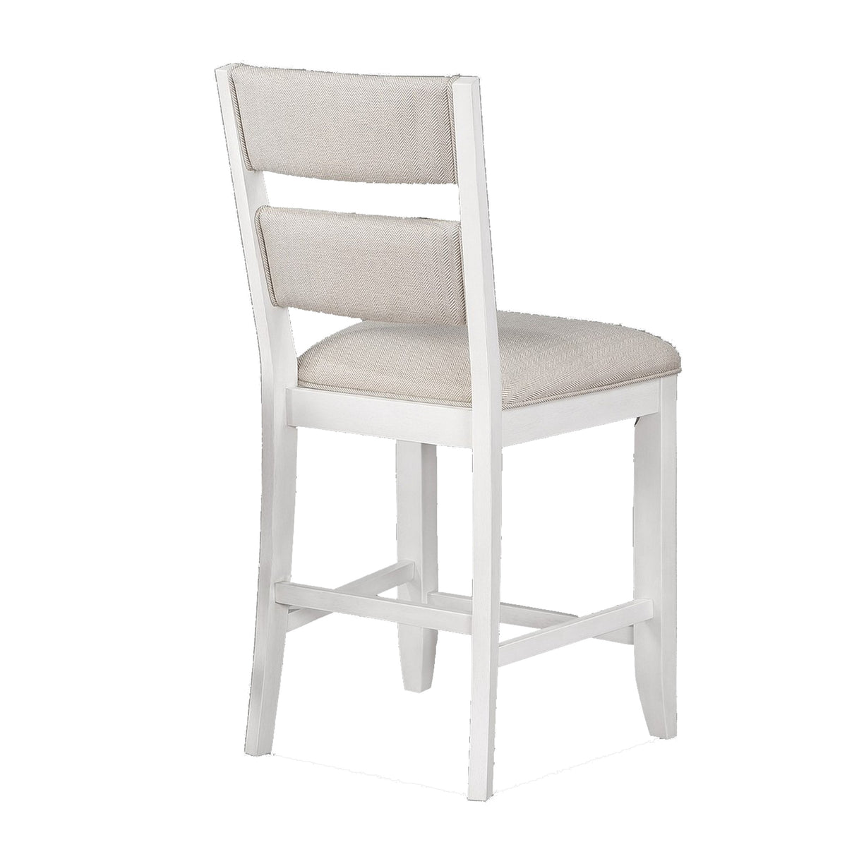 Kith 24 Inch Counter Height Chairs, Set of 2, Padded Seat and Back, White - BM300882