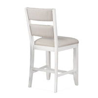 Kith 24 Inch Counter Height Chairs, Set of 2, Padded Seat and Back, White - BM300882