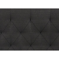 Dane Full Size Bed, Fully Upholstered, Tufted Curved Headboard, Dark Gray - BM300906
