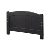 Shov Twin Size Trundle Bed, Arched Headboard, Vertical Accents, Black Wood - BM301415