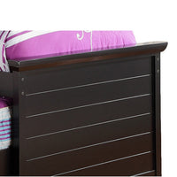 Toni Twin Size Trundle Bed with 6 Drawers, Bookcase Headboard, Black Wood - BM301417