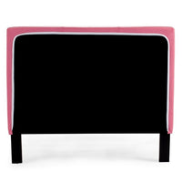 Modern Twin Size Bed, Upholstered Headboard, Metal Legs, Pink Faux Leather - BM301424