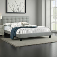 Dex Modern Platform King Size Bed, Plush Tufted Upholstery, Light Gray - BM301430