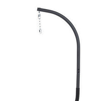 76 Inch Outdoor Swinging Chair Stand, Bold Black Steel, 4 Legged Base - BM302148