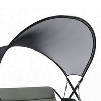 66 Inch Outdoor Swing Chair, Double Hanging, Sturdy Steel Frame, Black  - BM302149