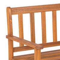 48 Inch Outdoor Wood Bench, Slatted, Weather Resistant, Rich Light Brown - BM302153