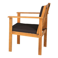 3 Piece Outdoor Patio Table and Chair Set, Black Cushions, Brown - BM302154