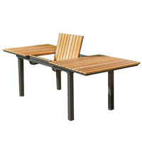 Ankia 62-84 Inch Outdoor Extendable Dining Table, Aluminium, Brown - BM302158