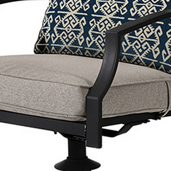 Poli 27 Inch Outdoor Swivel Dining Armchair, Set of 2, Wicker, Steel, Gray - BM302165