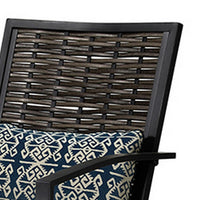 Poli 27 Inch Outdoor Swivel Dining Armchair, Set of 2, Wicker, Steel, Gray - BM302165