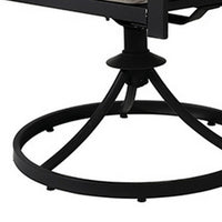 Poli 27 Inch Outdoor Swivel Dining Armchair, Set of 2, Wicker, Steel, Gray - BM302165