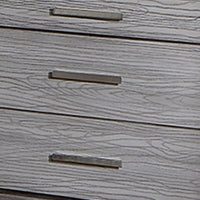 Reno 27 Inch Nightstand, Brushed Gray Wood, Chrome Bracket Legs, USB Ports - BM302183