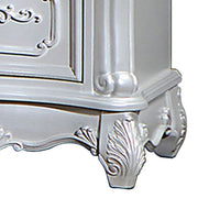 Nero 30 Inch Nightstand, 2 Drawers, Marble Surface, Carved Details, White - BM302188