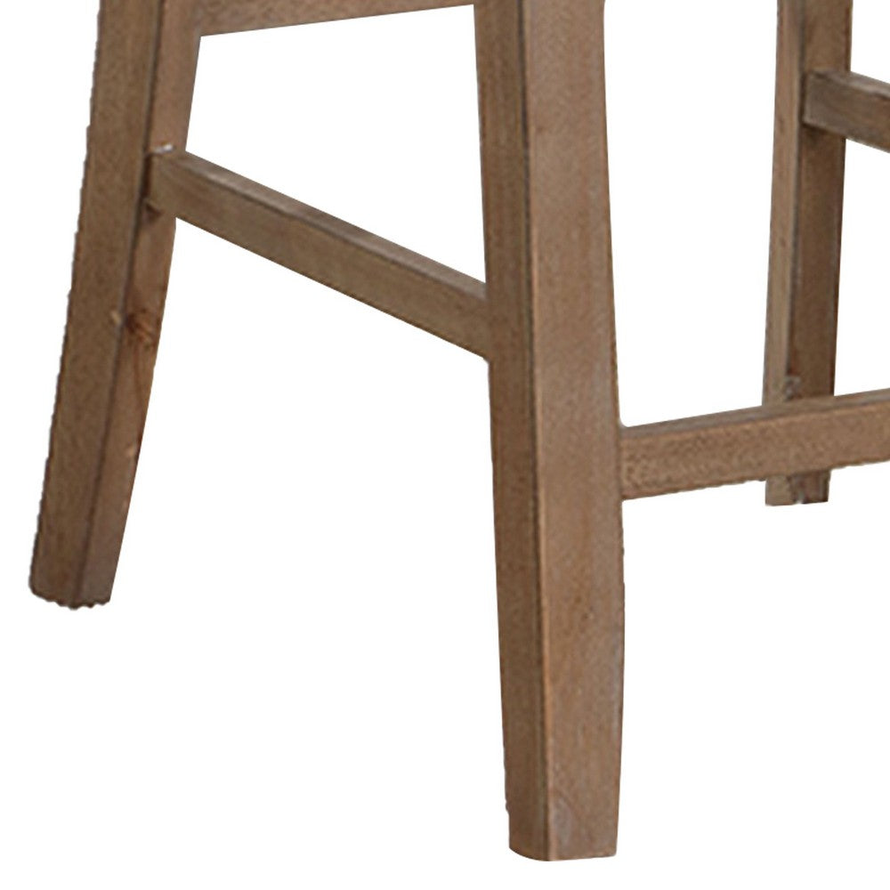 Mana 26 Inch Counter Height Chair, Set of 2, Beige Fabric, Brown Frame - BM302203